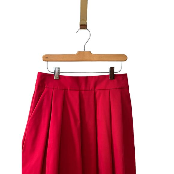 Ann Taylor Dressy Pleated Party Skirt Deep Red 6 - Picture 2 of 7